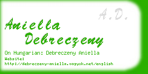 aniella debreczeny business card